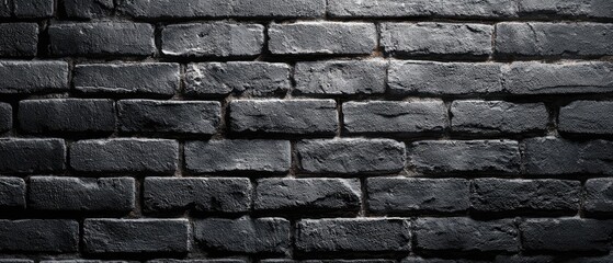 Obraz premium Textured Black Brick Wall Surface with Subtle Color Variations Horizontal Perspective