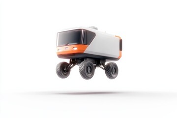 Futuristic autonomous hovering vehicle with rotating wheels