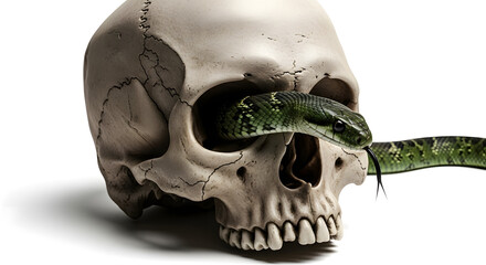 Skull's Eye A Snake's Perspective - Intriguing Conceptual Image of Death and Life