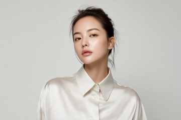 단정한 헤어스타일 여성 모델