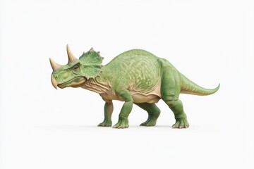 Realistic proto dinosaur illustration in detailed green hue for educational design