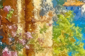 A child is playing with both hands up, not knowing what