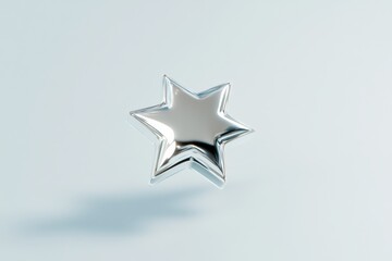Obraz premium Silver metallic star symbolizing security and protection
