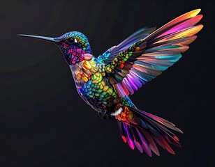 Obraz premium Vibrant hummingbird in flight