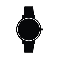 Minimalist black watch silhouette on a clean white background