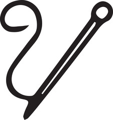 Vector line art illustration with embroidery tools and supplies. Needles, hoops, threads, scissors, thimble, fabric. Black and white outline drawing for craft, sewing, textile design, and handwork.