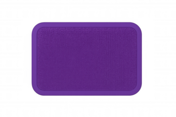 Close-up of a purple rectangular doormat with a textured surface, isolated on a transparent background, perfect for home decor or entryway visuals