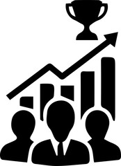 Business Leadership and Teamwork Icon – Vector Illustration