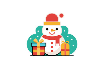 snowman with gifts