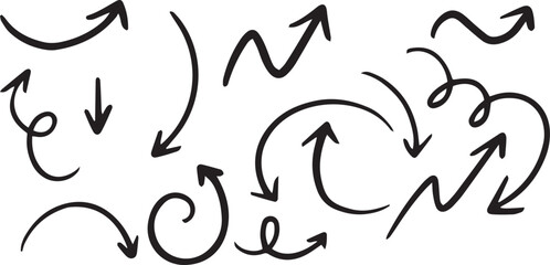 Hand drawn creative arrow line art doodle