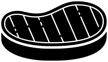 meat illustration barbecue silhouette steak logo food icon beef outline grill delicious dinner bbq grilled gourmet juicy cooking meal shape brown vector graphic background