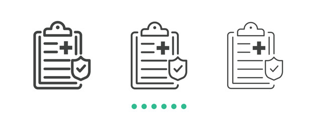 Health insurance icon. Thin line icon vector