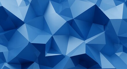 Obraz premium Dynamic blue polygonal surface backdrop with depth and sharp facets