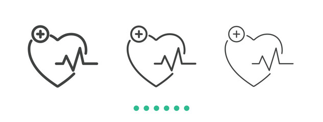 Heartbeat icon. Thin line icon vector