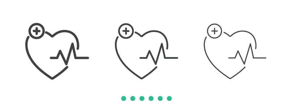 Heartbeat icon. Thin line icon vector