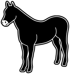 animal illustration horse silhouette nature logo farm icon cute outline pattern brown cartoon stallion equine domestic art fabric decorative shape women vector graphic background
