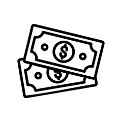 Money Icon Vector Illustration Line Version