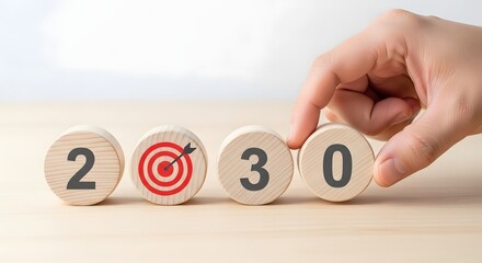 Achieving goals for the year 2030 concept planning and setting targets for future success