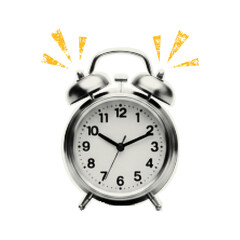 Alarm clock with halftone effect for collage Y2K style.