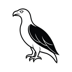 Obraz premium Minimalist black eagle silhouette on a clean white background