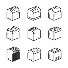 Bread loaf line art minimal style