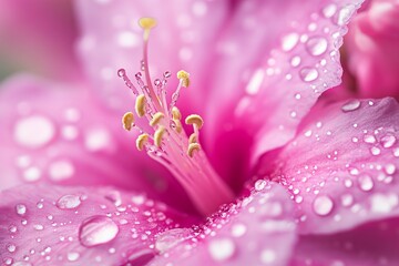 Fototapeta premium Close-up of a vibrant pink flower with water droplets (4)