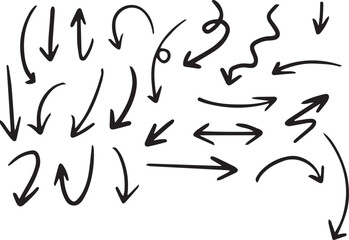 Hand drawn creative arrow line art doodle