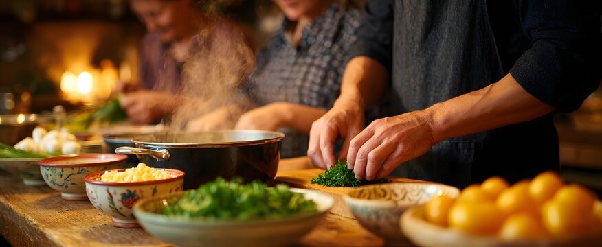 Family cooking together radiates cozy joy and heartfelt warmth in a rustic kitchen.