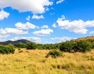 Expansive savanna landscape under a vibrant sky