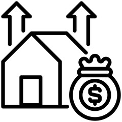 asset growth icon isolated on white background. vector illustration icon for passive Income and investment