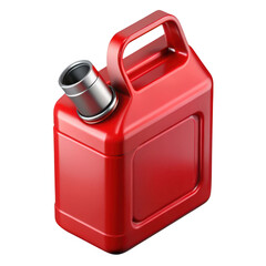 3d red fuel container isolated on transparent background