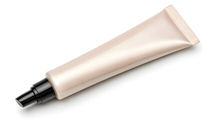 Pearl Finish Highlighter Tube Mockup with Blank Squeeze Tip Packaging, Realistic Cosmetic Template for Makeup Branding, Illuminator Product Design and Beauty Presentation