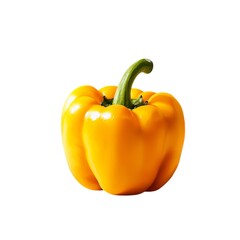 Fresh Bright Yellow Bell Pepper Isolated Whole Vegetable Healthy Organic Produce for Cooking and Diet