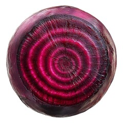 Striking Cross Section of Raw Chioggia Beet Showing Vibrant Concentric Rings. Healthy Organic Food Detail.