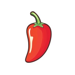 Spicy Red Chili Pepper Icon Illustration for Cooking Recipes Restaurant Menus and Web Design