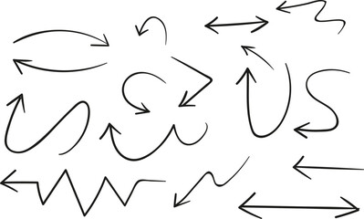 Hand drawn creative arrow line art doodle