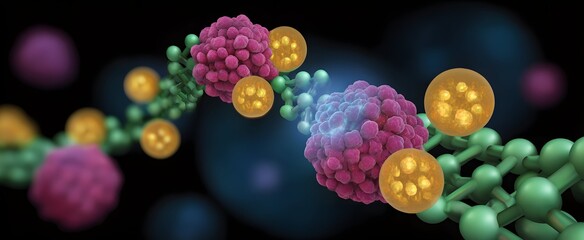 Enzymes catalyze molecule breakdown via hydrolysis in a biochemical process.
