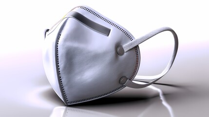 Close-Up of a White Protective Face Mask on a Smooth Surface