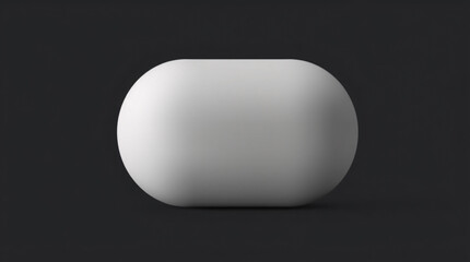 A smooth white capsule pill on a dark background with minimalist contrast.