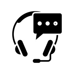 Customer Service Icon Vector Illustration Glyph Version