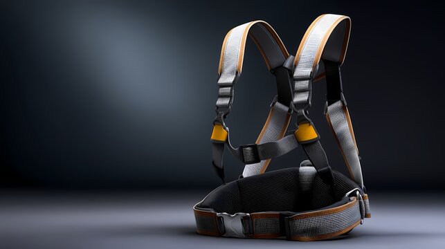 Industrial Safety Harness on Dark Background with Soft Lighting