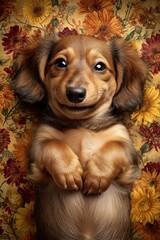 Dachshund Cute dog top view