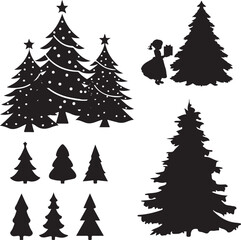 Obraz premium set of christmas trees