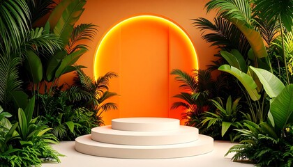 Tropical display podium