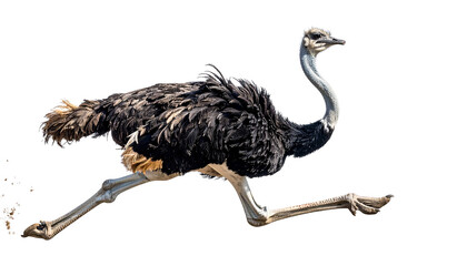Ostrich PNG, Tall Bird, Transparent Background, Flightless Bird, African Wildlife, Running Ostrich, Ostrich Illustration, Exotic Bird for Safari Designs
