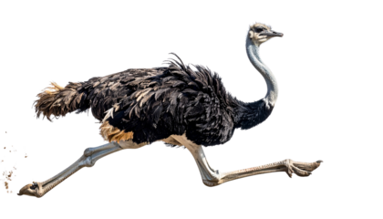 Ostrich PNG, Tall Bird, Transparent Background, Flightless Bird, African Wildlife, Running Ostrich, Ostrich Illustration, Exotic Bird for Safari Designs