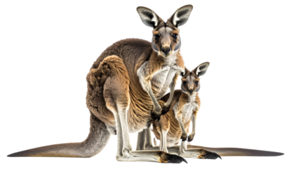 Kangaroo PNG, Australian Animal, Transparent Background, Wild Animal, Jumping Kangaroo, Baby Kangaroo in Pouch, Wildlife Illustration, Marsupial Animal