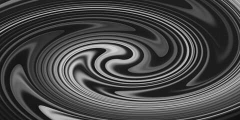 Mesmerizing grayscale abstract swirl pattern with deep concentric circles and a hypnotic visual effect for backgrounds and designs