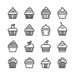 Cupcake Line Art Sweet Treats Delight
