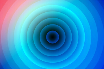 Abstract design featuring concentric circles with smooth gradient shades of blue, cyan and pink